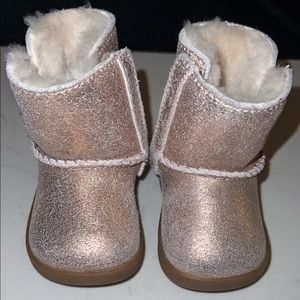 UGG® Keelan Glitter Boot - Baby / Toddler - Rose Gold size 0/1